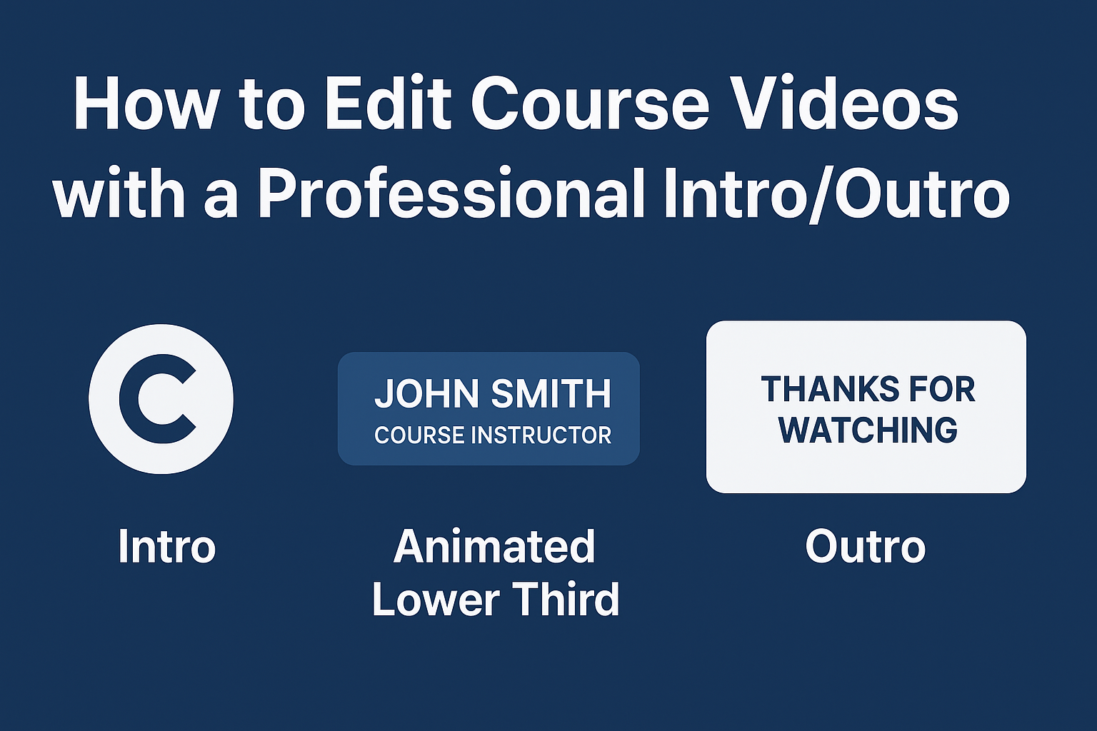 Example of branded course intro and outro with logo animation