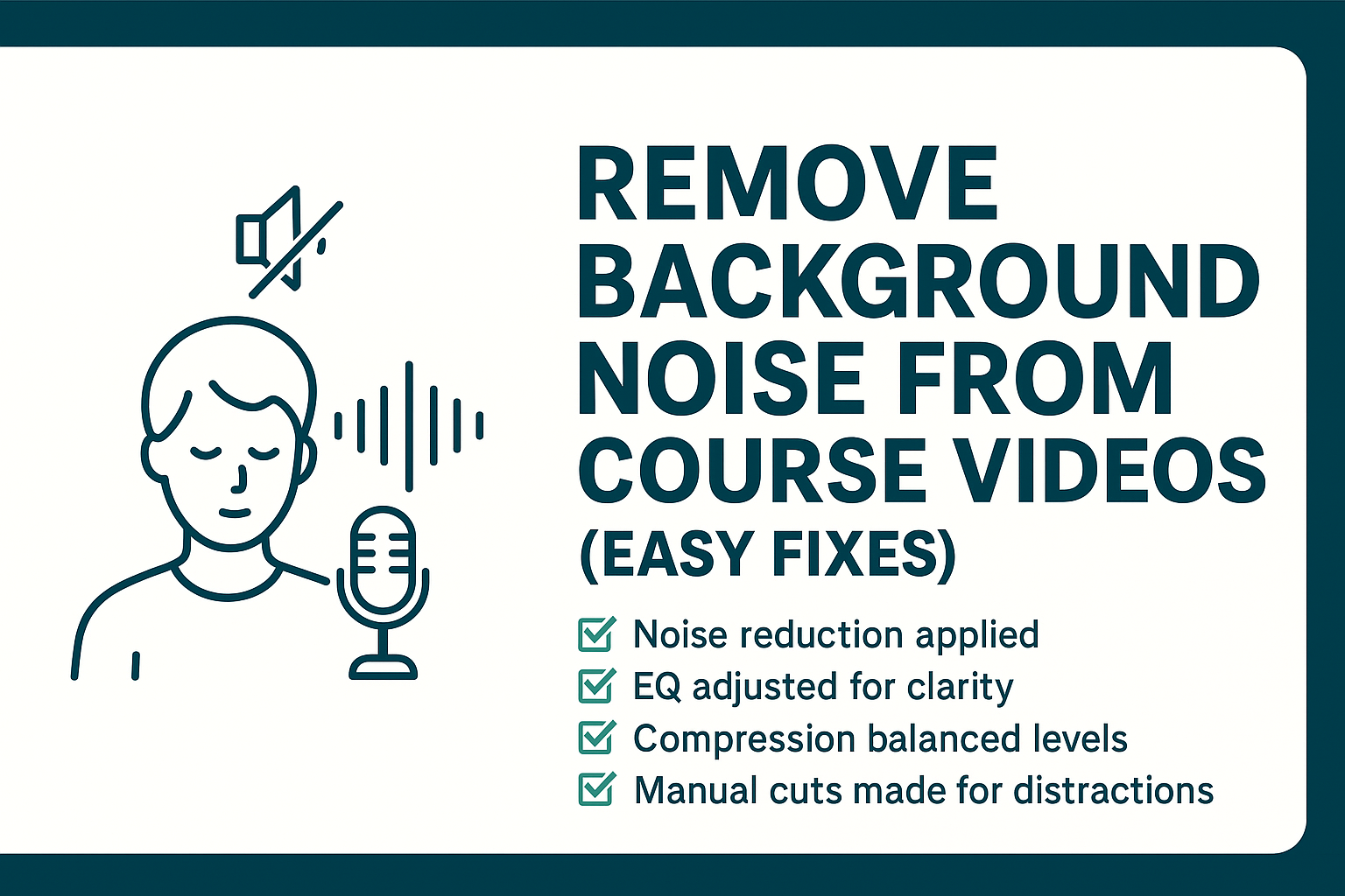 Course creator editing audio to remove background noise