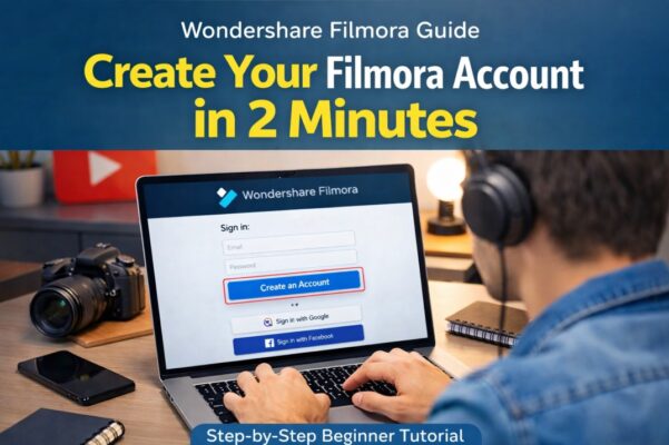 Create Filmora account in 2 minutes step-by-step guide on Wondershare Filmora login screen