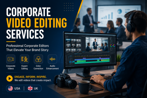 Corporate Video Editing Services by professional corporate video editors for businesses in the USA and UK